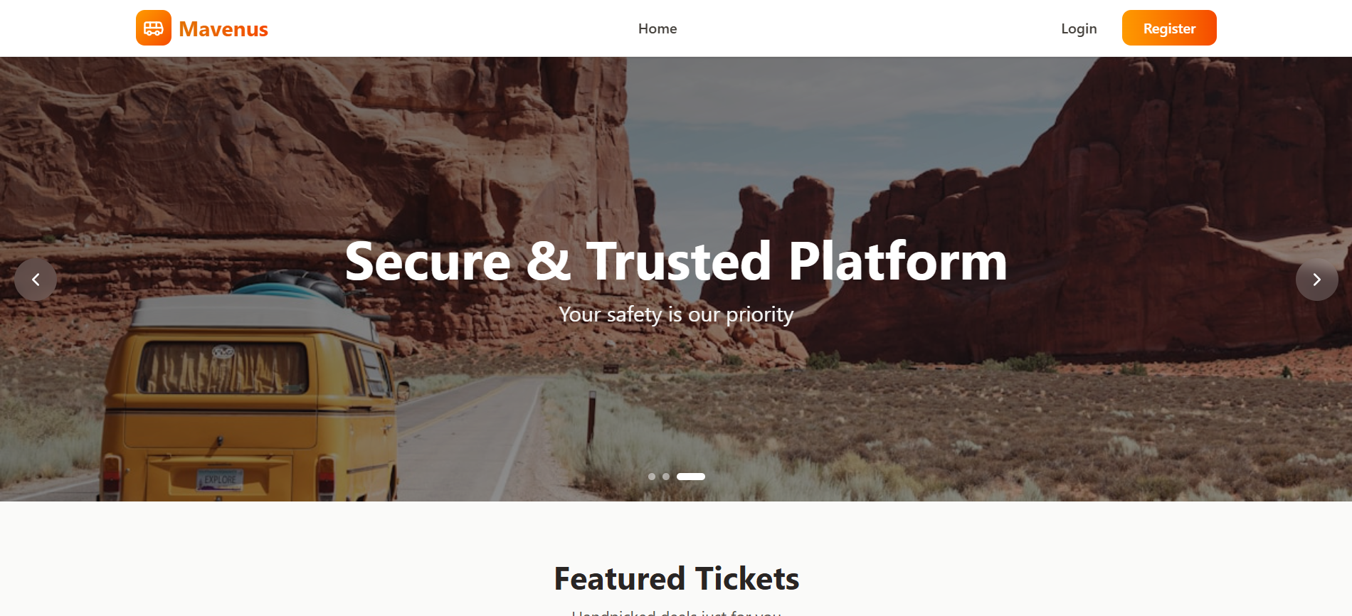 Mavenux booking interface